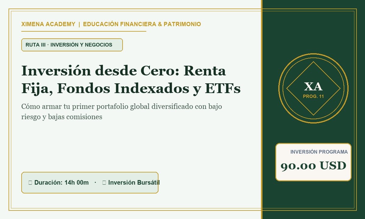 Inversión desde Cero: Renta Fija, Fondos Indexados y ETFs