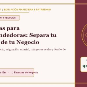 Portada - Finanzas para Emprendedoras: Separa tu Sueldo de tu Negocio